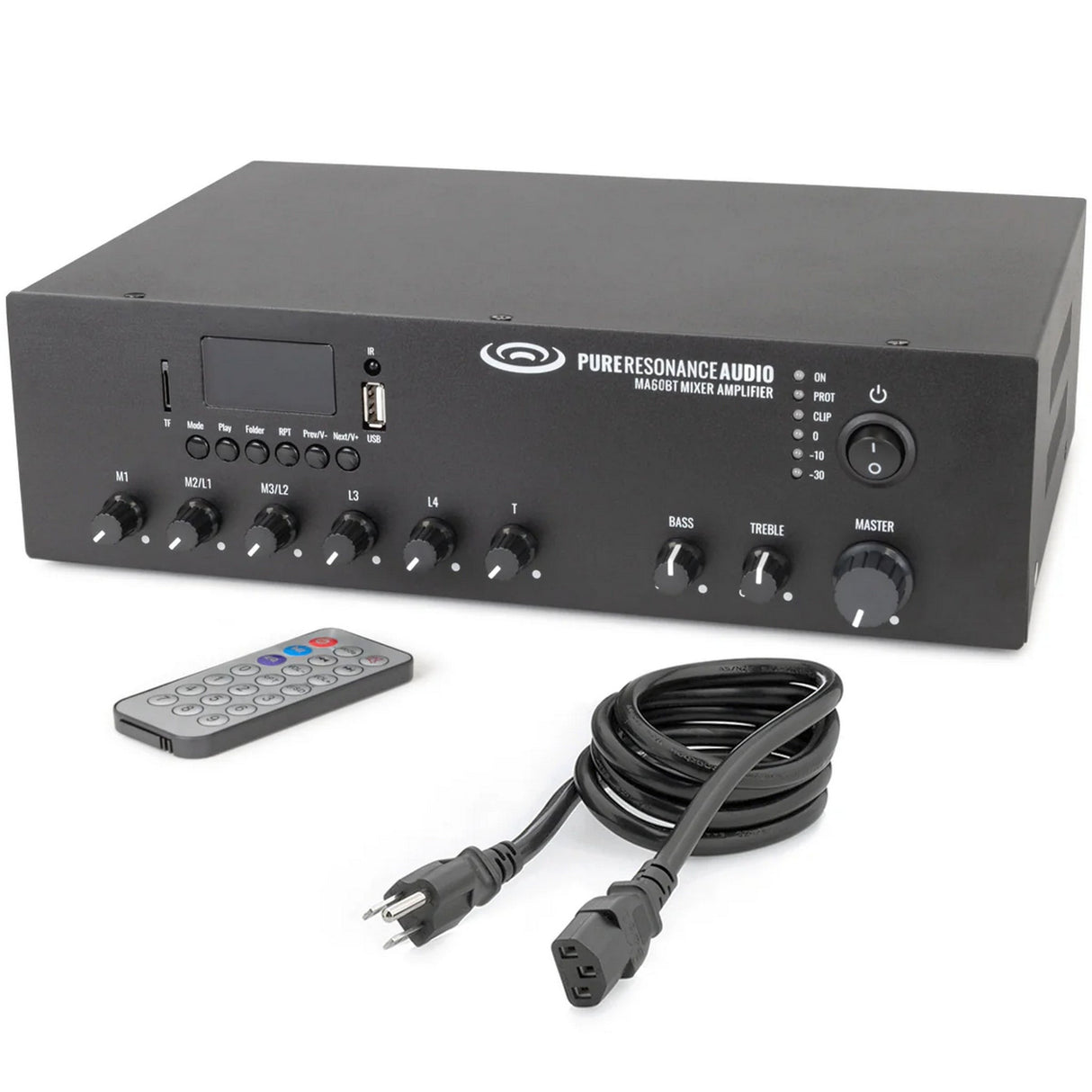 Pure Resonance Audio Background Music System with (4)SP8 Ceiling Tile Speakers and MA60BT Bluetooth Mixer Amplifier