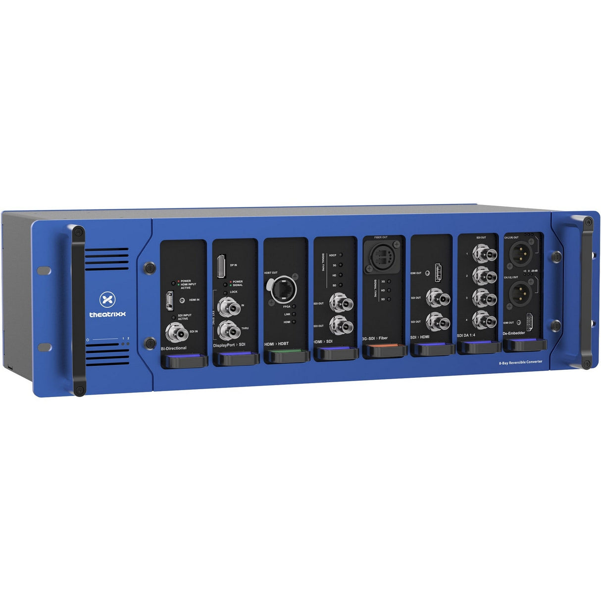 Theatrixx Reversible Module Dual Channel Fiber to 12G-SDI Single-Mode or Multimode OpticalCON Duo or Optical QUAD