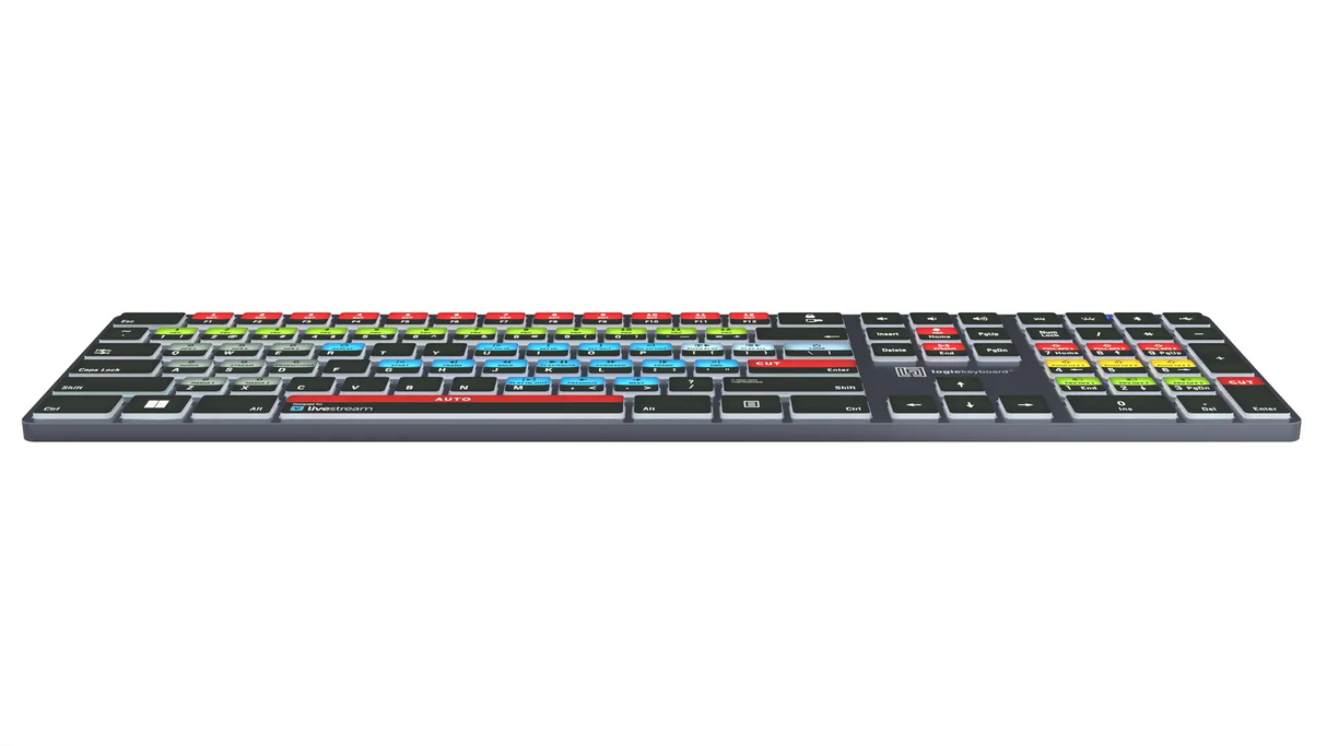Logickeyboard TITAN Vimeo Livestream Wireless Backlit Keyboard for Windows