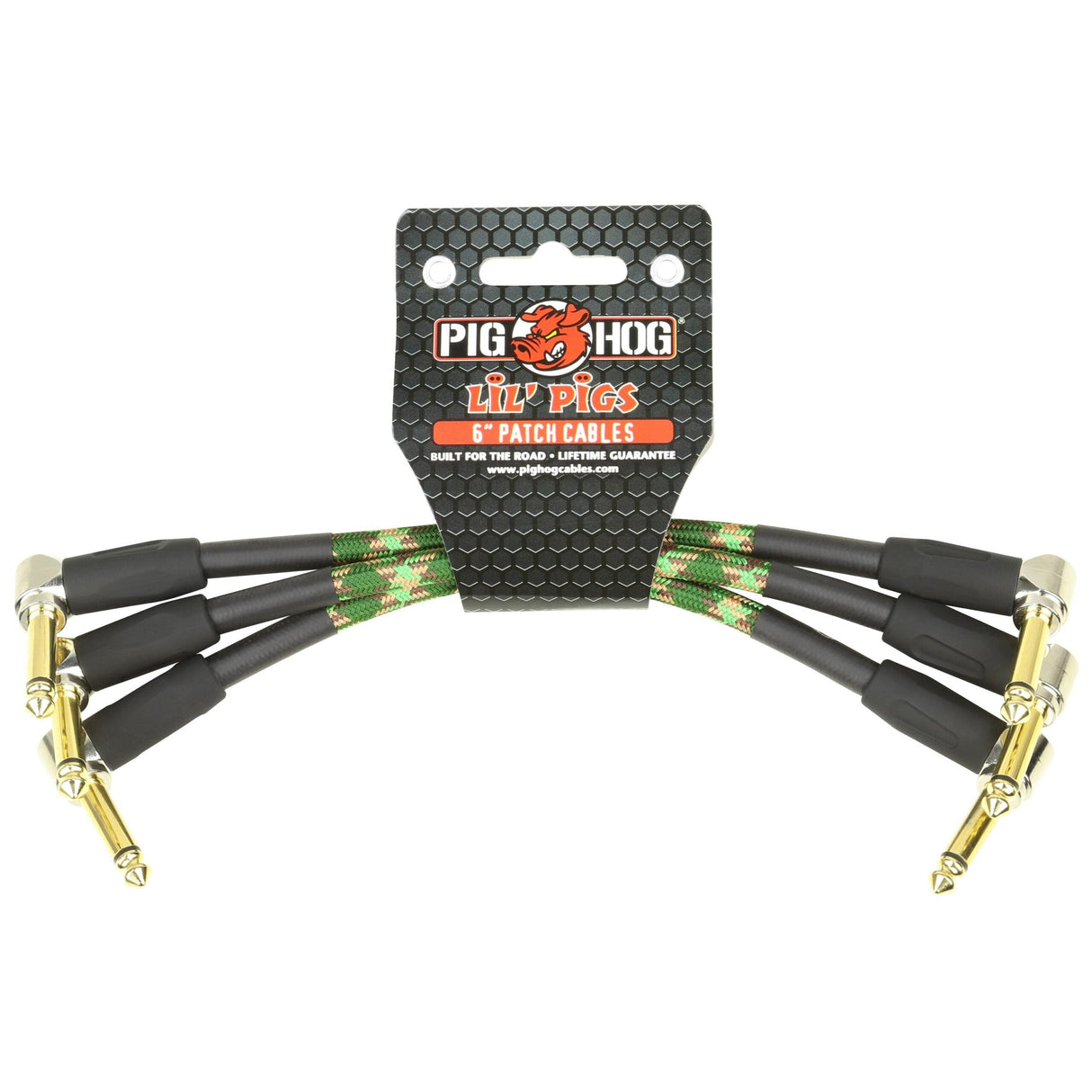 Pig Hog PHLIL6CF āCamouflageā 6-Inch Patch Cables 3-Pack