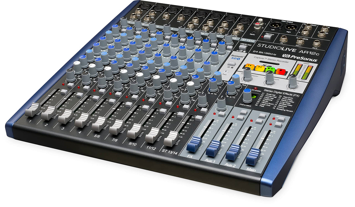 PreSonus StudioLive AR12c 14-Channel USB-C Audio Interface Analog Mixer and Stereo SD Recorder