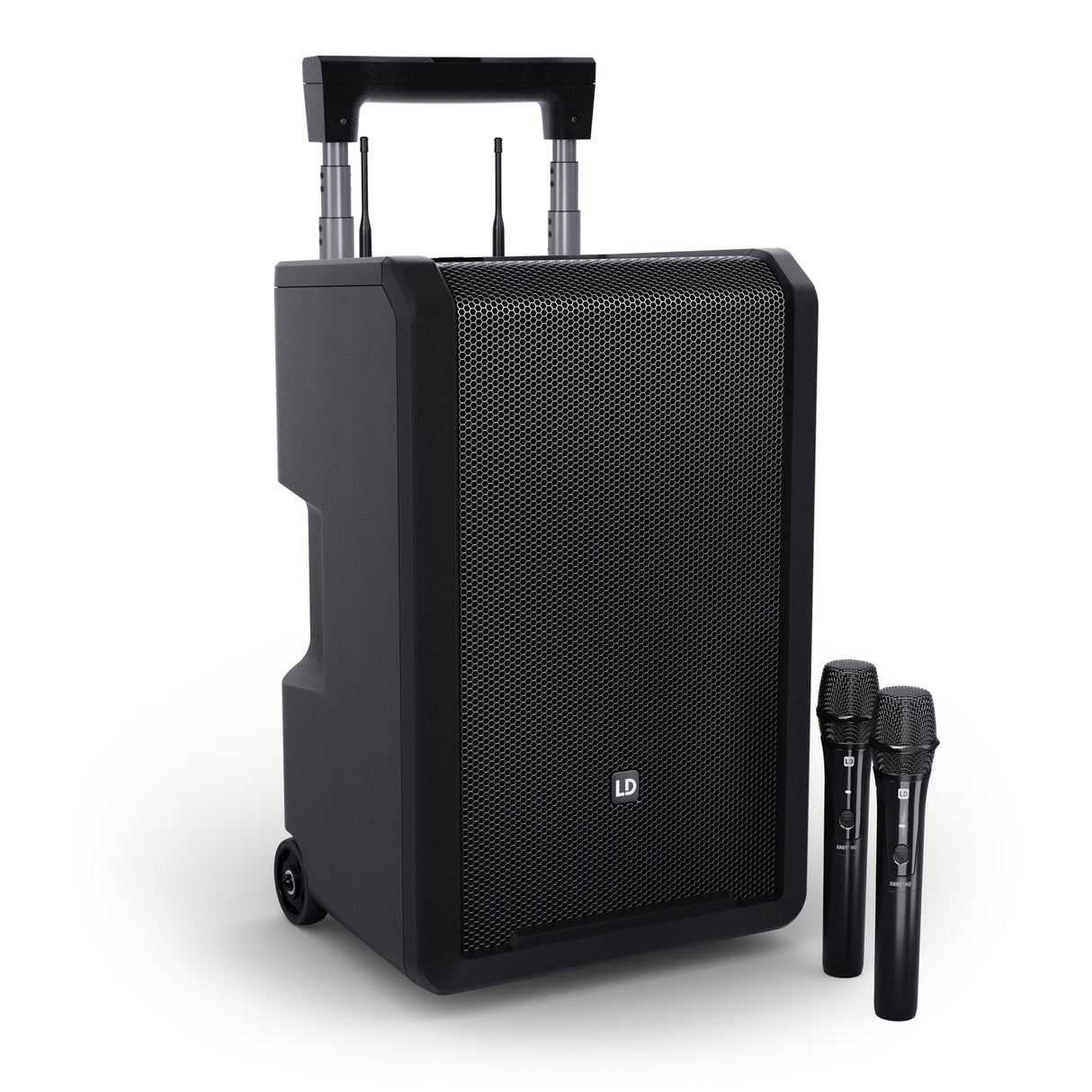 LD Systems ANNY 10 HHD 2 10-Inch Portable Battery-Powered Bluetooth Dual Handheld Microphone PA System - B47 470-490 MHz