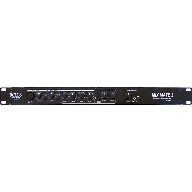 Rolls RM69 Mix Rate 3 Electronic Audio Mixer 6 Channel