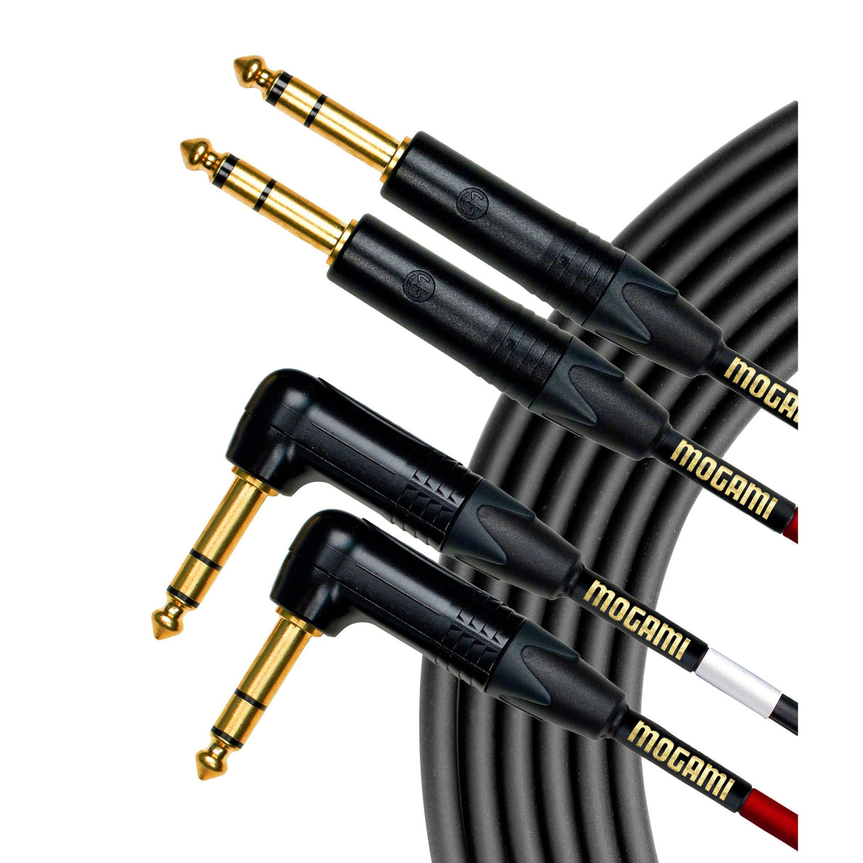 Mogami GOLD KEY SB-06R Dual Right Angle TRS to Dual TRS Balanced Keyboard Cable 6-Feet