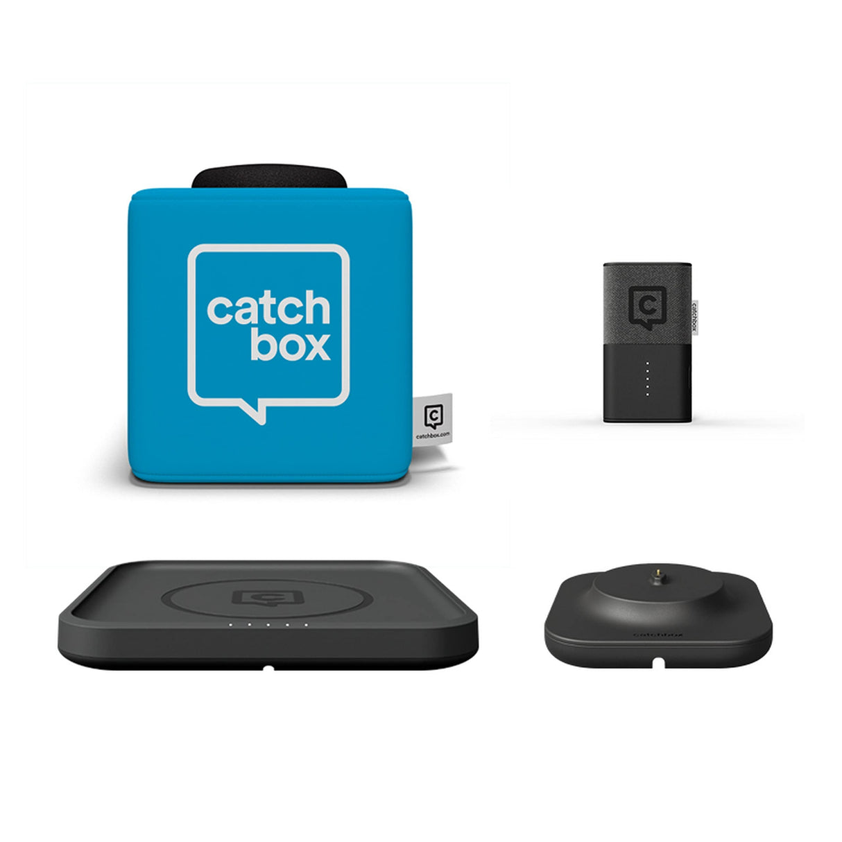 Catchbox Plus Pro Throwable Microphone System with 1 Cube 1 Clip 1 Hub Receiver 1 Wireless Charger and 1 Dock (Old