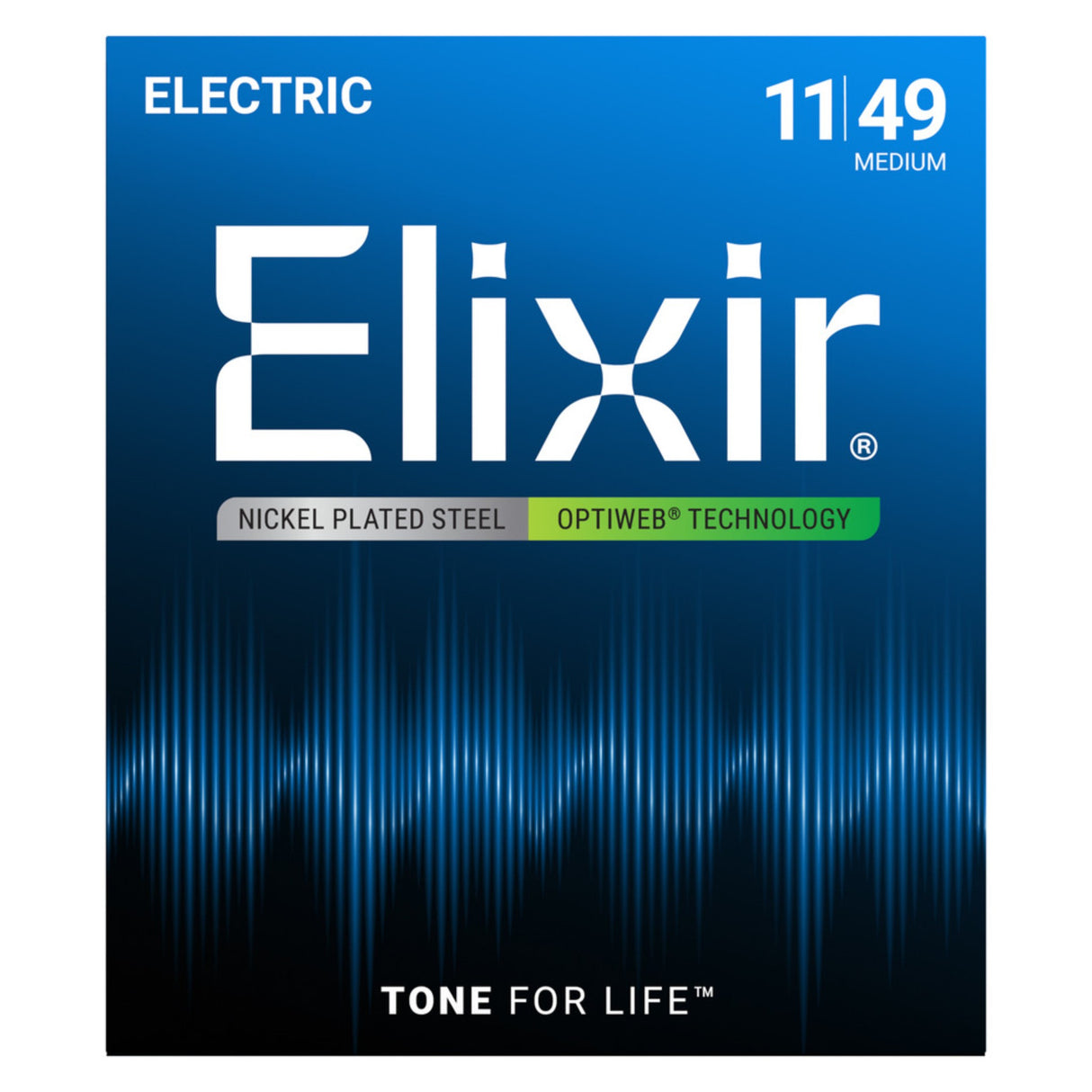 Elixir 19102 Nickel-Plated Steel OPTIWEB Electric Guitar Strings - Medium (11-49)