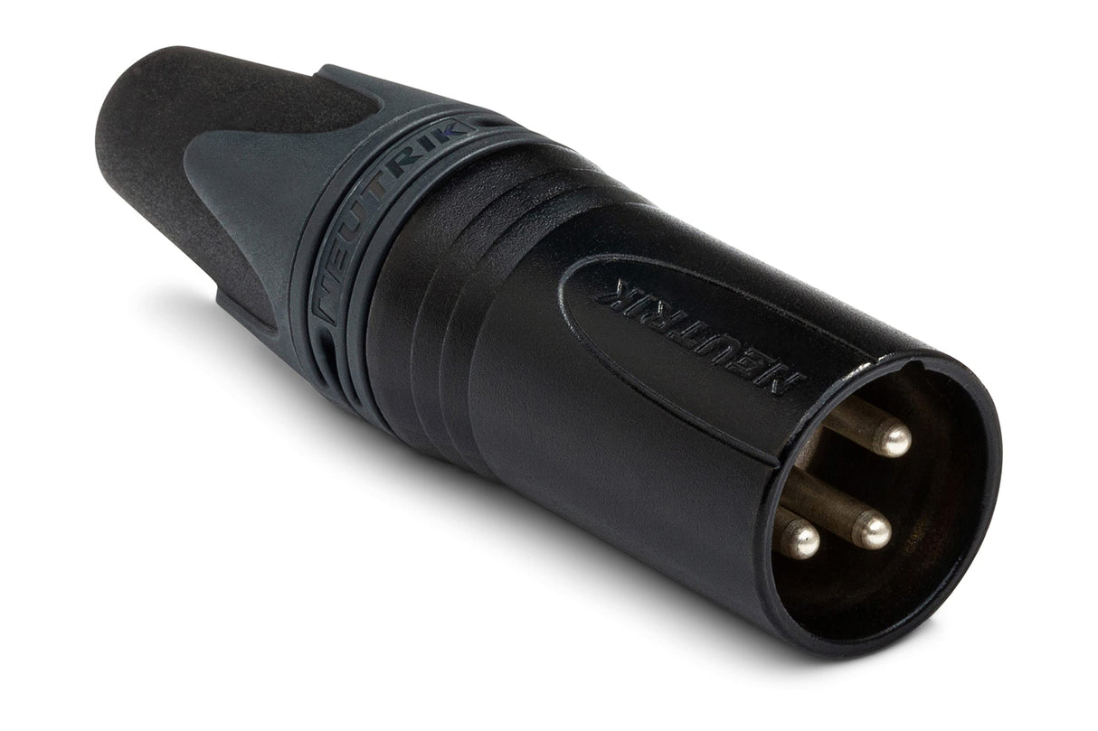 Neutrik NC3MXX-BAG 3 Pole Male XLR Cable Connector with Black Metal Housing and Silver Contacts