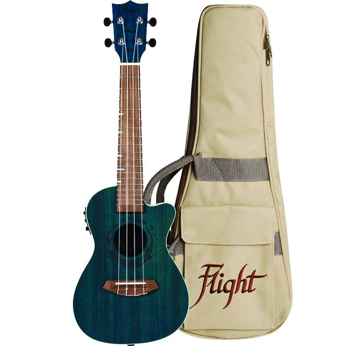 Flight DUC380CEQTOP Flight Concert Ukulele Gemstone Series Topaz