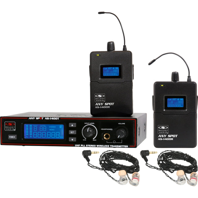 Galaxy Audio AS-1406-2M In-Ear Wireless Twin Pack System M Band 516-558 MHz