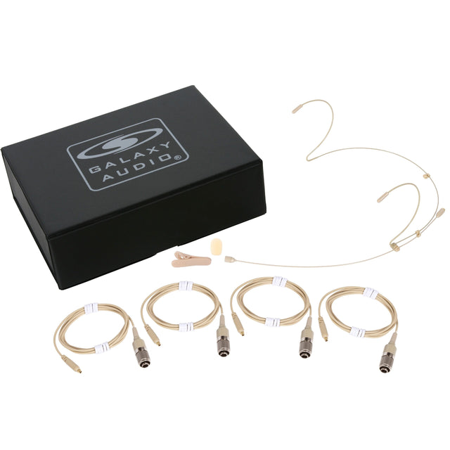 Galaxy Audio HSM4-OBG-4ATCH Omnidirectional Dual Ear Headset Microphone with Generation 2 cH Audio-Technica Connector
