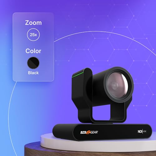 BZBGEAR BG-ADAMO-4KND25X-B 25X 4K UHD HDMI/12G-SDI/USB/USB/NDI|HX PTZ Camera Black