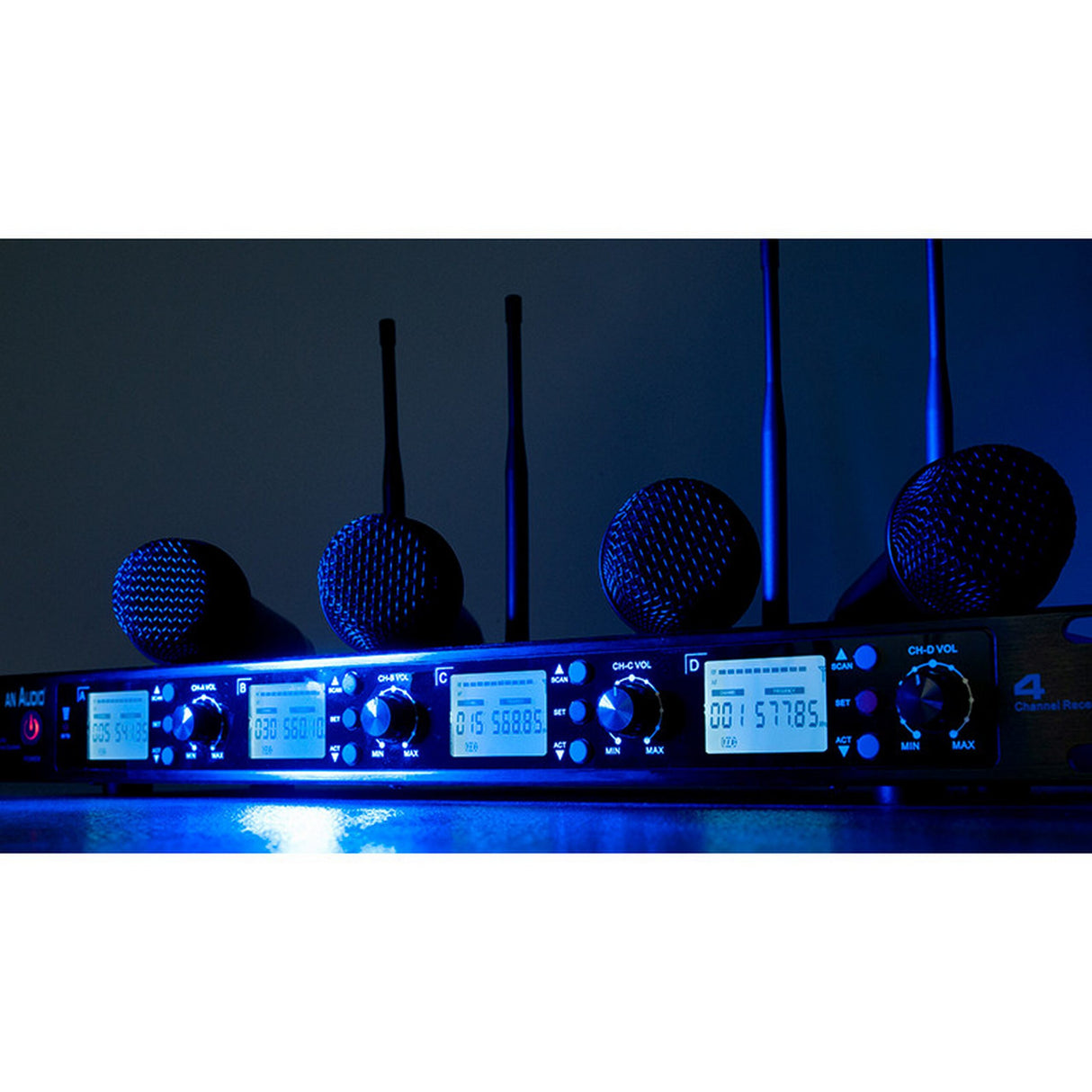 American Audio WM-419 4-Channel UHF Wireless Handheld Microphone System