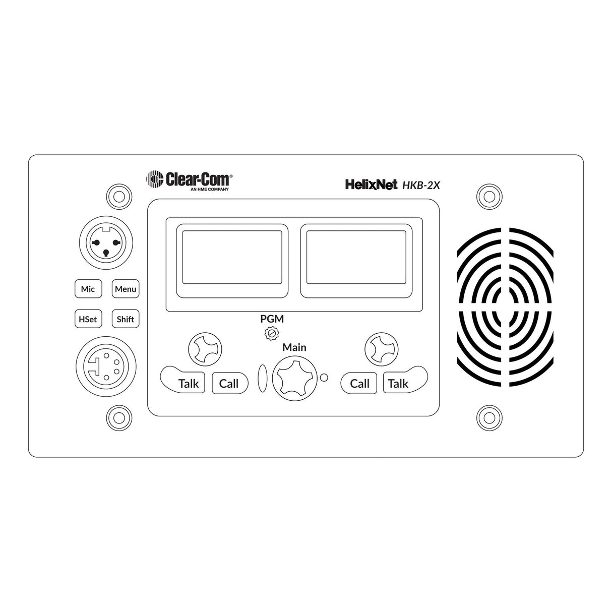 Clear-Com HelixNet HKB Speaker Station with 2/4Channel Program Audio Flush Mounted