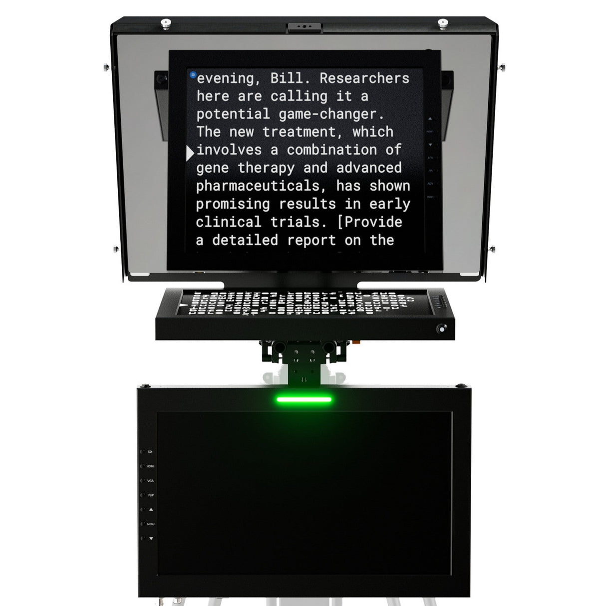 Ikan PT4500-TM-V3-PEDESTAL 15-inch SDI Teleprompter with Pedestal/Dolly