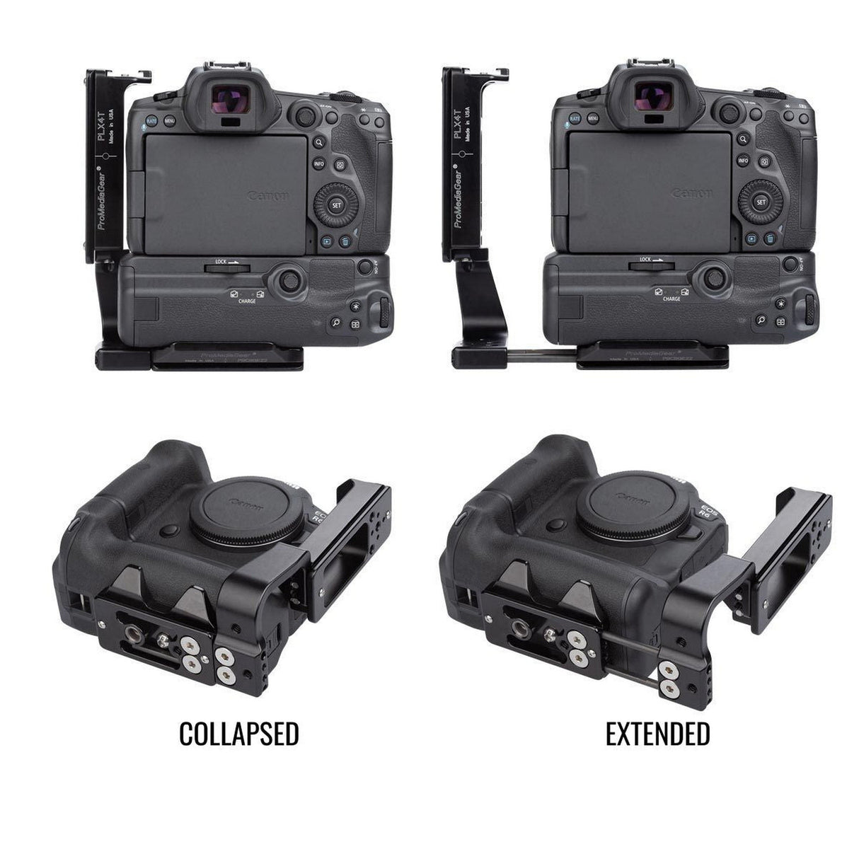 ProMediaGear PLCBGR10 Arca-Swiss L-Bracket for Canon R5 / R6 / R5 Mark II / R6 Mark II with BG-R10 BG-R20 Grip