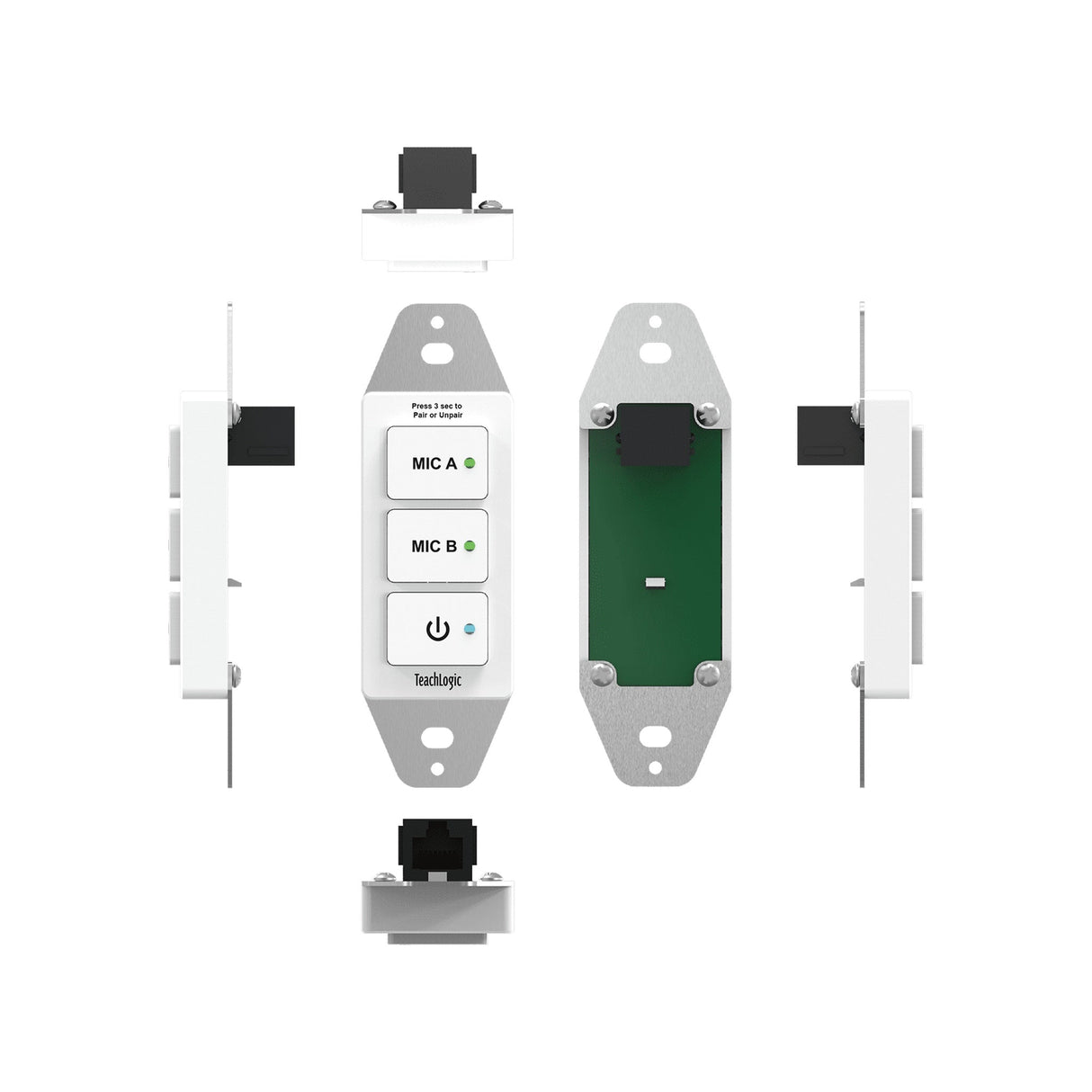 Williams AV OP-10 Ovation Microphone Pairing Control Panel, Single-Gang Wall Mount