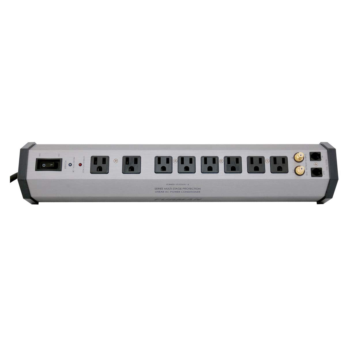 Furman PST-8 15A Advanced AC Strip 8 Outlets with SMP and EVS 15A 8 Feet Cord exceeds UL1449 Standard