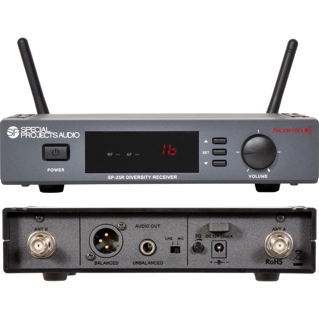 Galaxy Audio SP-25RD1 Scan16 Wireless Microphone Receiver 540-570 MHz