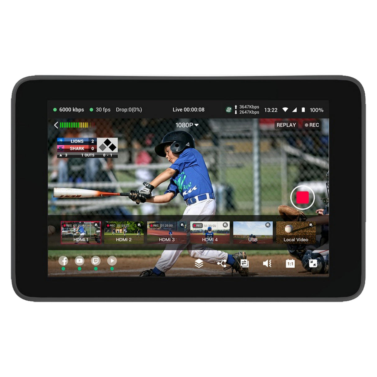 YoloLiv YoloBox Ultra 4K Portable Multi-Camera Encoder Switcher Monitor and Recorder