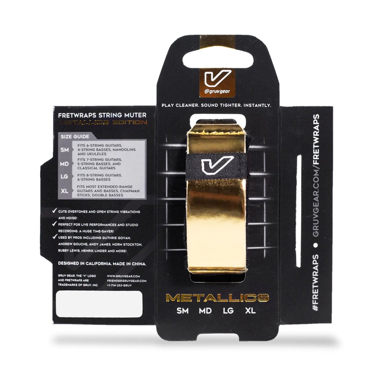 Gruv Gear FretWraps String Muter Metals Gold 1-Pack Large - accessories