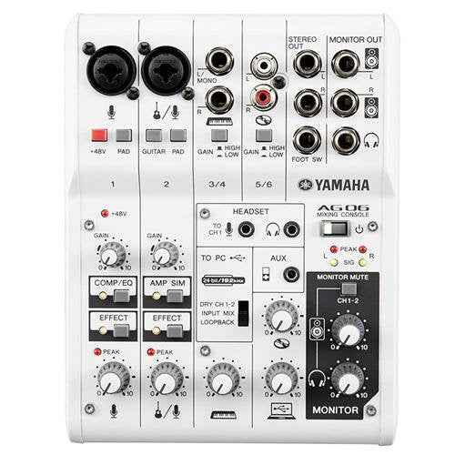 Yamaha AG06 6 Channel Mixer USB Audio Interface