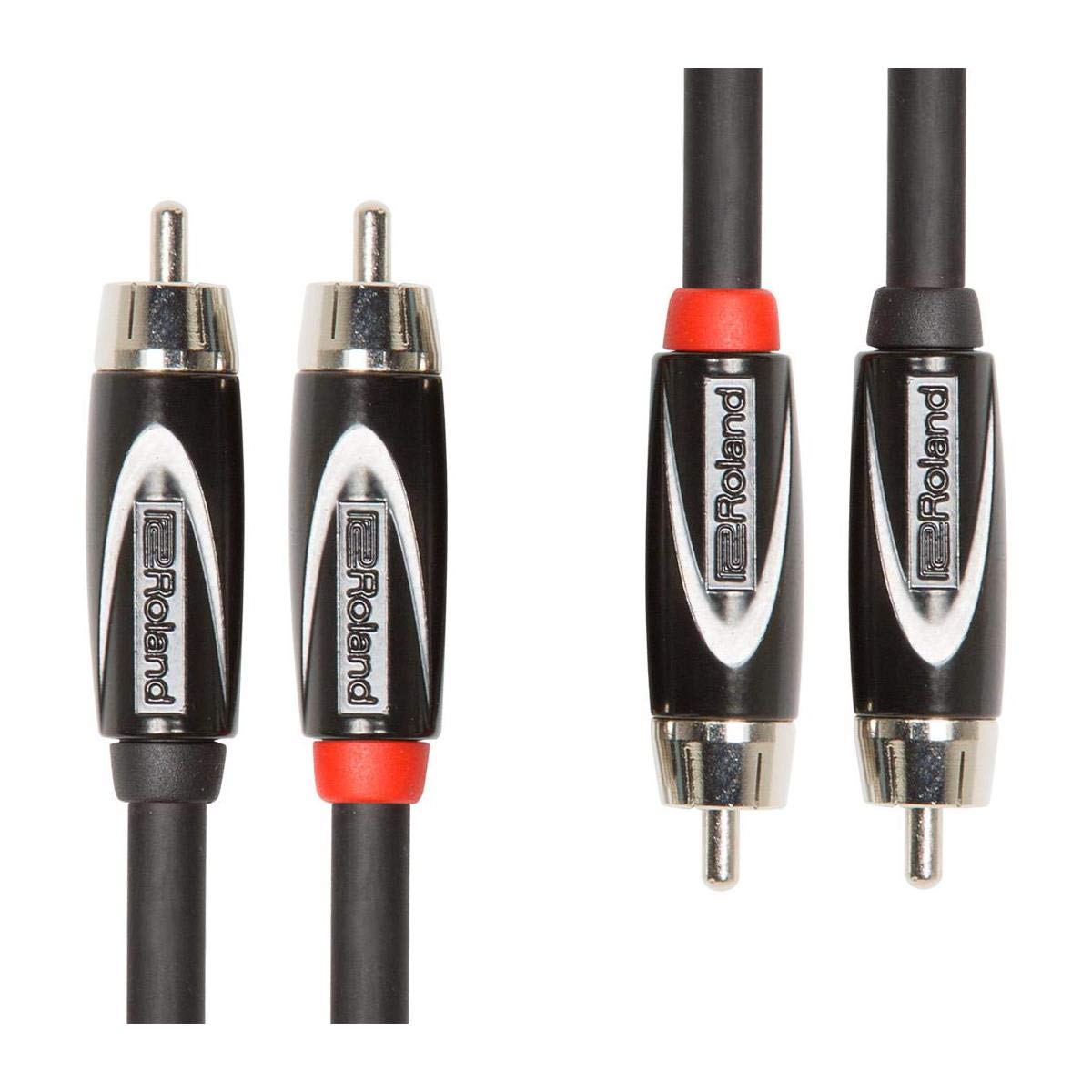 Roland RCC-3-2R2R 36 Inch Low Capacitance Interconnect Dual RCA Jack Black Series Heavy Duty Instrument Cable