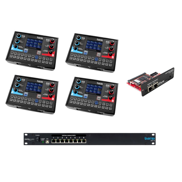 LiveMix LM-DIGITAL-SK1 Digital Bundle with 4 CS-DUO Mixers 1 MIX-16 and 1 LM-DANTE-EXP2