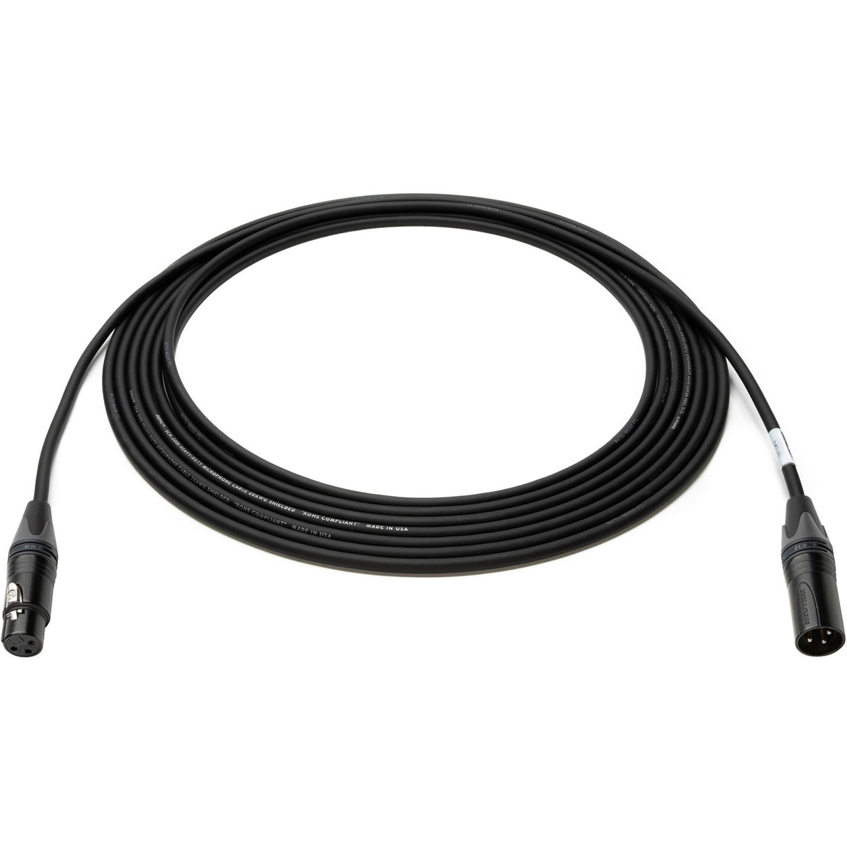 Sescom SCTX-XXJ-006 Touring Grade Microphone Cable with Neutrik Black and Silver 3-Pin XLR Connectors 6-Foot