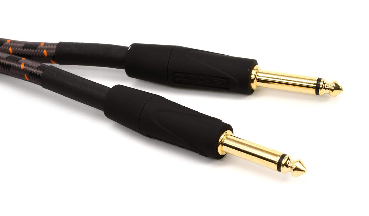 Roland RIC-G3 36 Inch Low Capacitance Woven Straight 1/4 Inch Jack Gold Plated Instrument Cable
