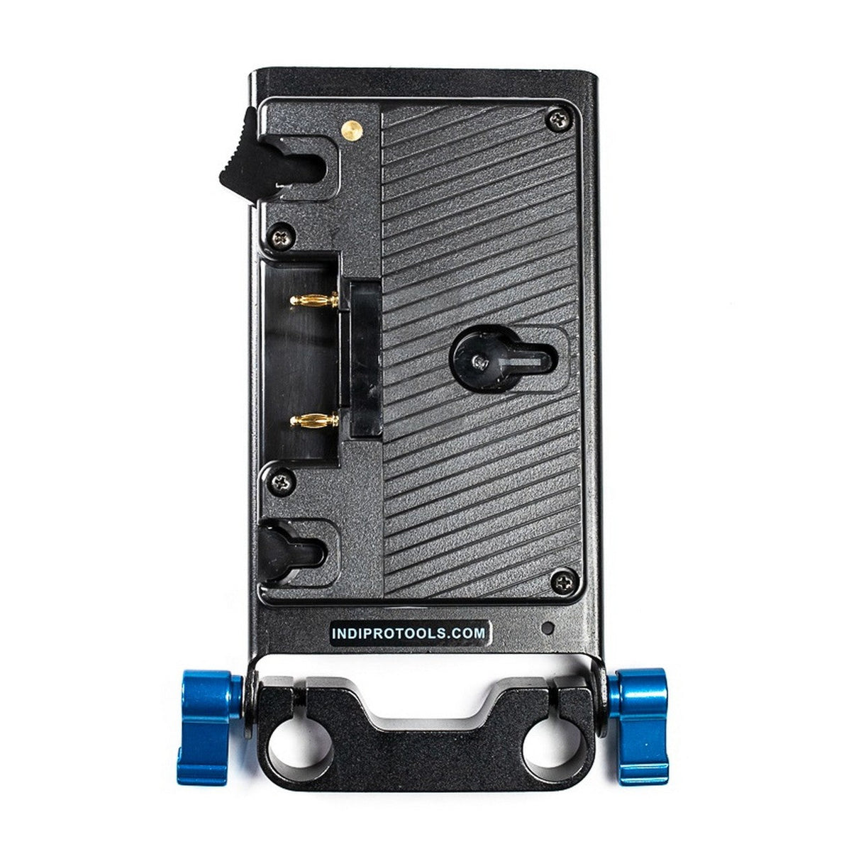 IndiPRO GMP15MM Gold Mount Battery Adapter Plate with D-Tap Output and 15mm Rod System