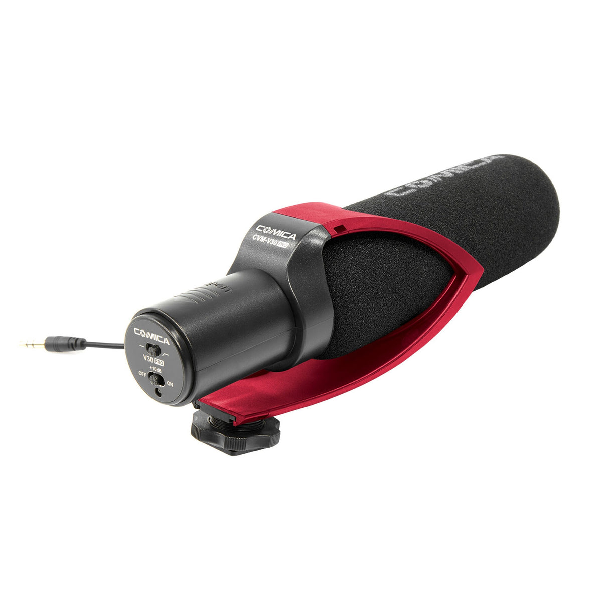 Comica CVM-V30-PRO-R Supercardioid Shotgun Microphone with3.5mm Jack Red