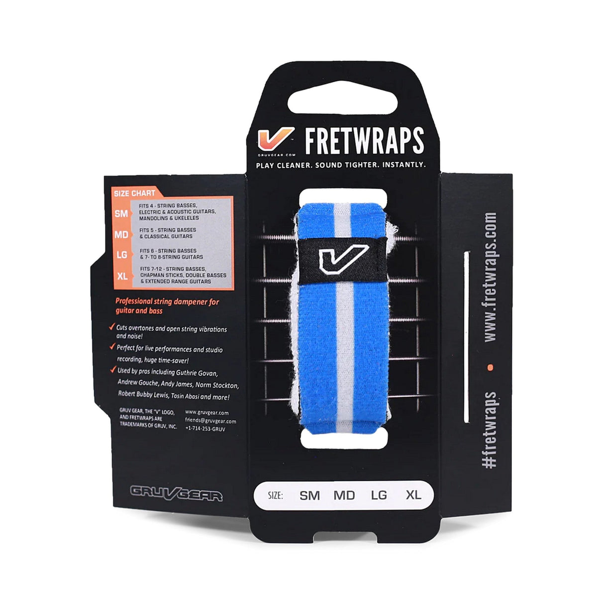 Gruv Gear FretWraps String Muter World Flags 1-Pack Medium Blue/White - accessories