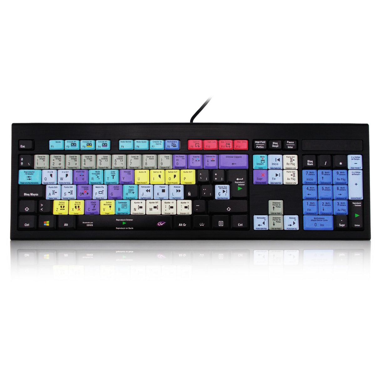 Grass Valley E8TES EDIUS X/9 ASTRA Backlit USB Keyboard Black Spanish