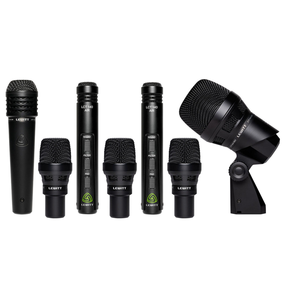 Lewitt BEATKIT PRO 7-Piece Drum Microphone Set with DTP 640 REX MTP 440 DM DTP 340 TT LCT 140 AIR