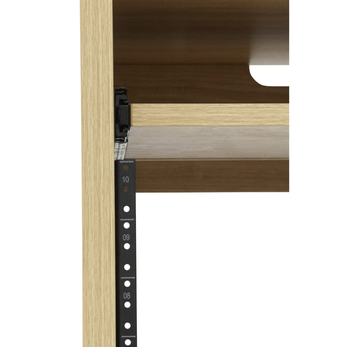 Gator GFW-ELITEDESKRK-MPL Elite Series Furniture Desk 10U Rack Natural Maple Matte Finish