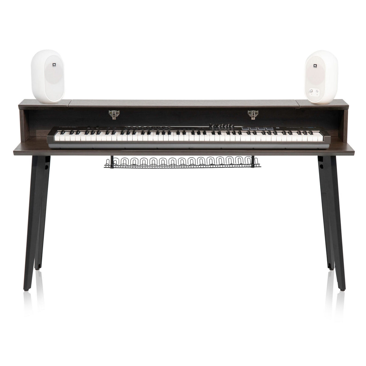 Gator GFW-ELITEKEYTBL88-BRN Elite Series Furniture for 88 Note Keyboard Walnut Brown Finish