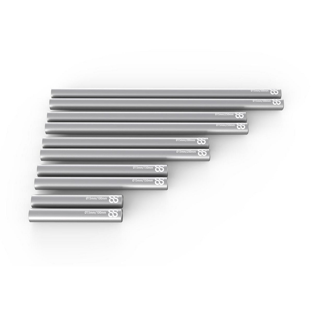 8Sinn 15mm Silver Rods Pair