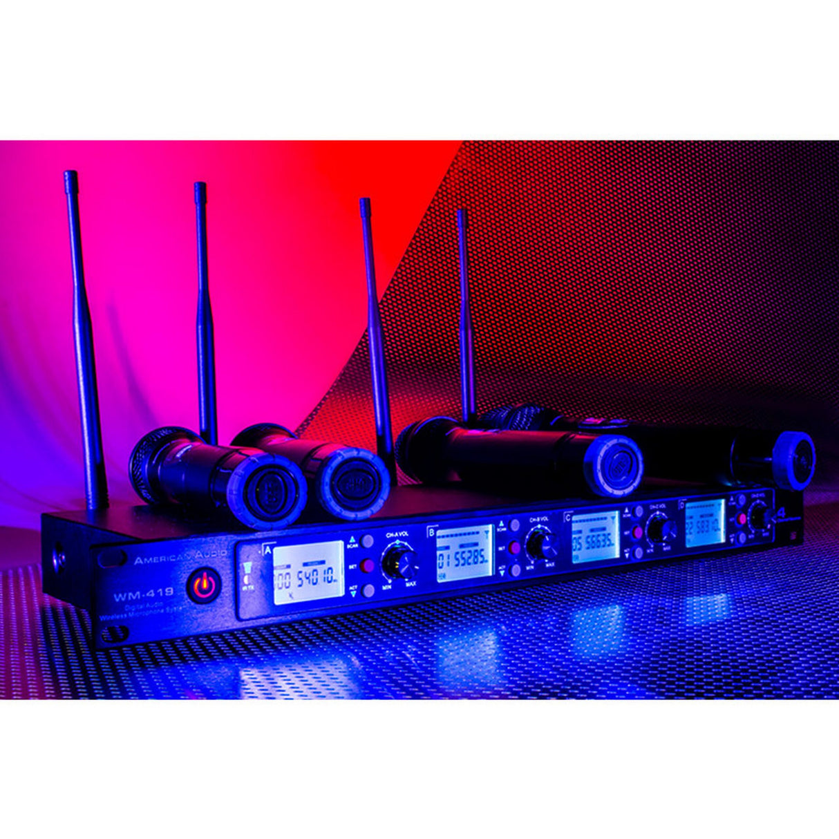 American Audio WM-419 4-Channel UHF Wireless Handheld Microphone System