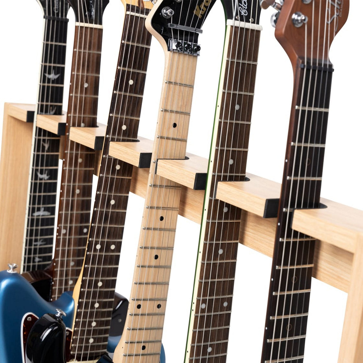 Gator GFW-GTR-WD6RK-MPL Frameworks Wooden Guitar Rack for 6 Guitars Maple - accessories