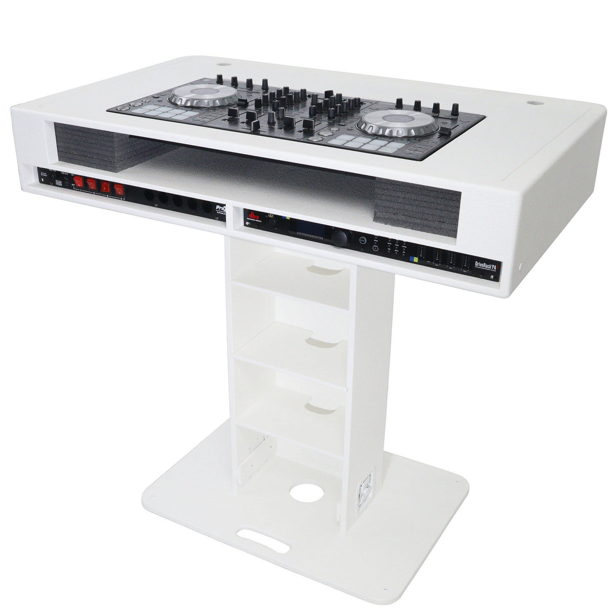 ProX XZF-DJCT W 2U CASE Control Tower DJ Podium for Pioneer DJ DDJ-REV7 XDJ-XZ DDJ-1000 RANE