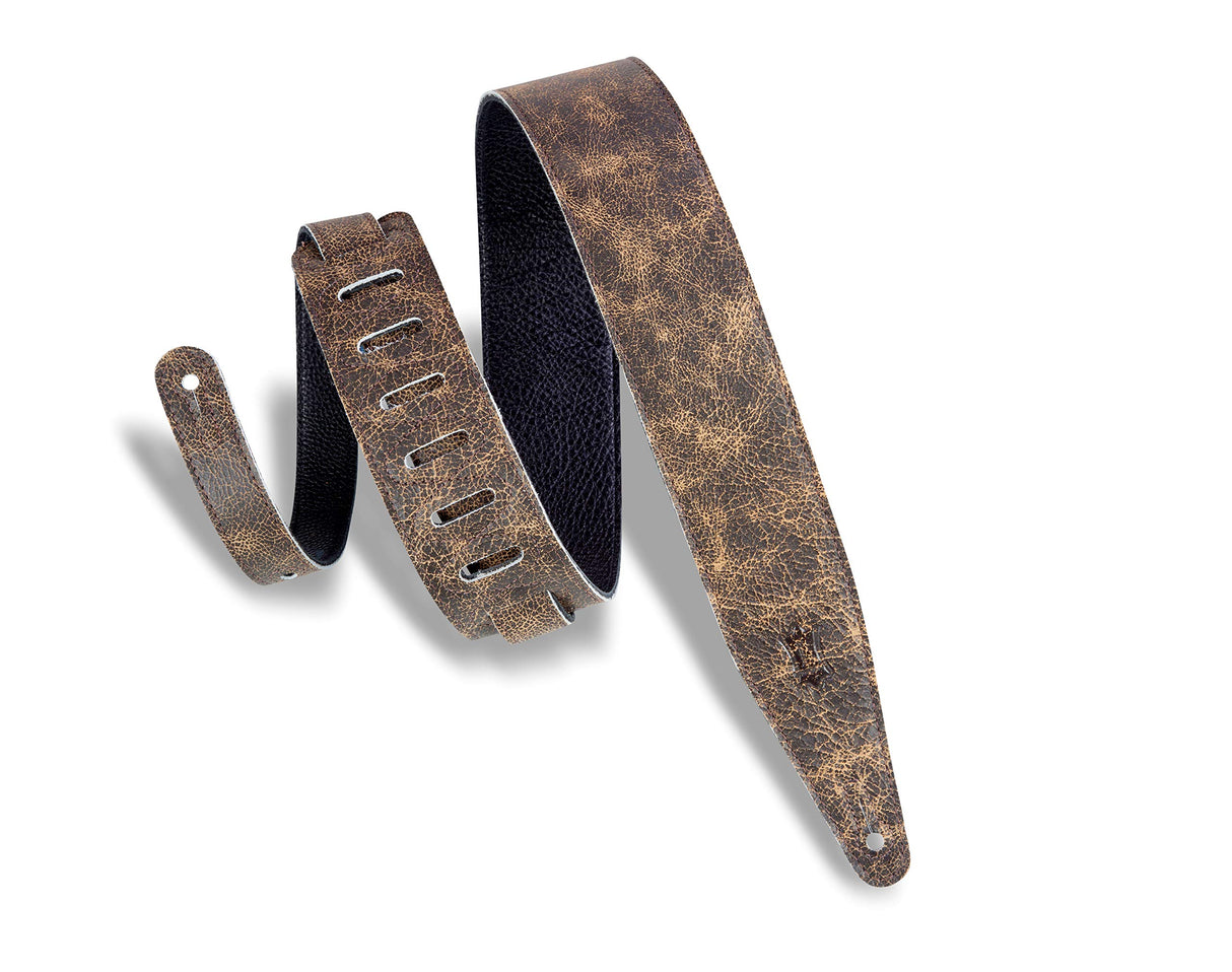 Levy’s Distressed Guitar Strap Brown - accessories