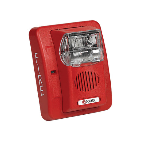 Potter HS-24WR Selectable Candela Wall Mount Horn Strobe 24V DC Red