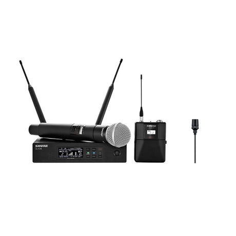 Shure QLXD124/CVL Wireless Bodypack and Handheld Vocal Combo System with CVL-B/C-TQG - G50: 470 - 534 MHz