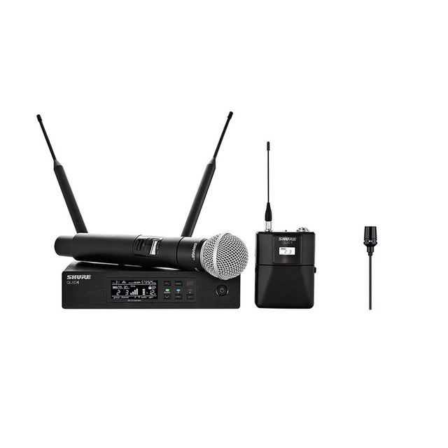 Shure QLXD124/CVL Wireless Bodypack and Handheld Vocal Combo System with CVL-B/C-TQG - G50: 470 - 534 MHz