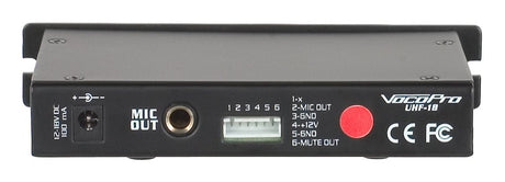 VocoPro UHF-18 Single Channel UHF Wireless Microphone System 10 Frequency