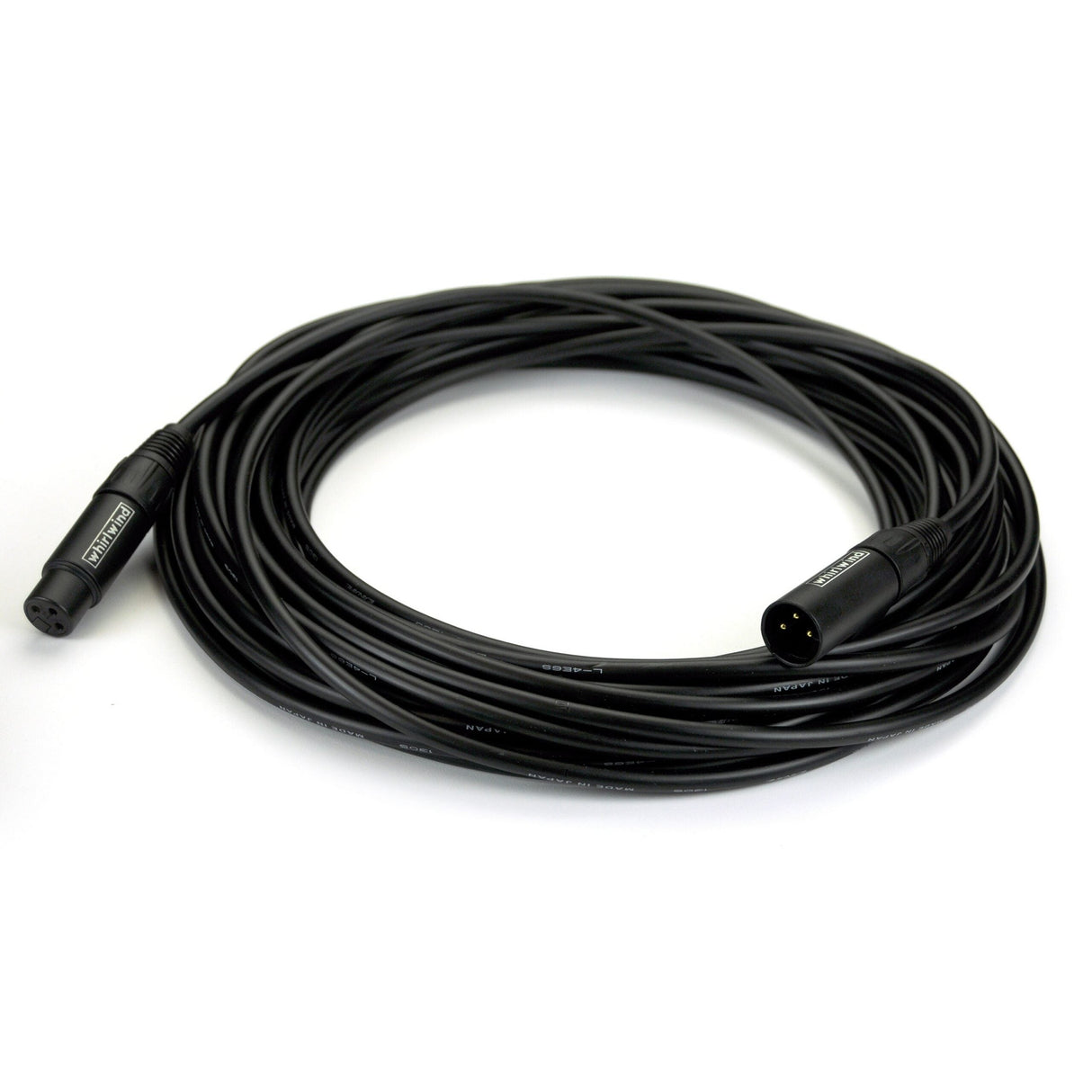 Whirlwind MKQ25 Quad XLRF to XLRM Microphone Cable Black 25-Feet