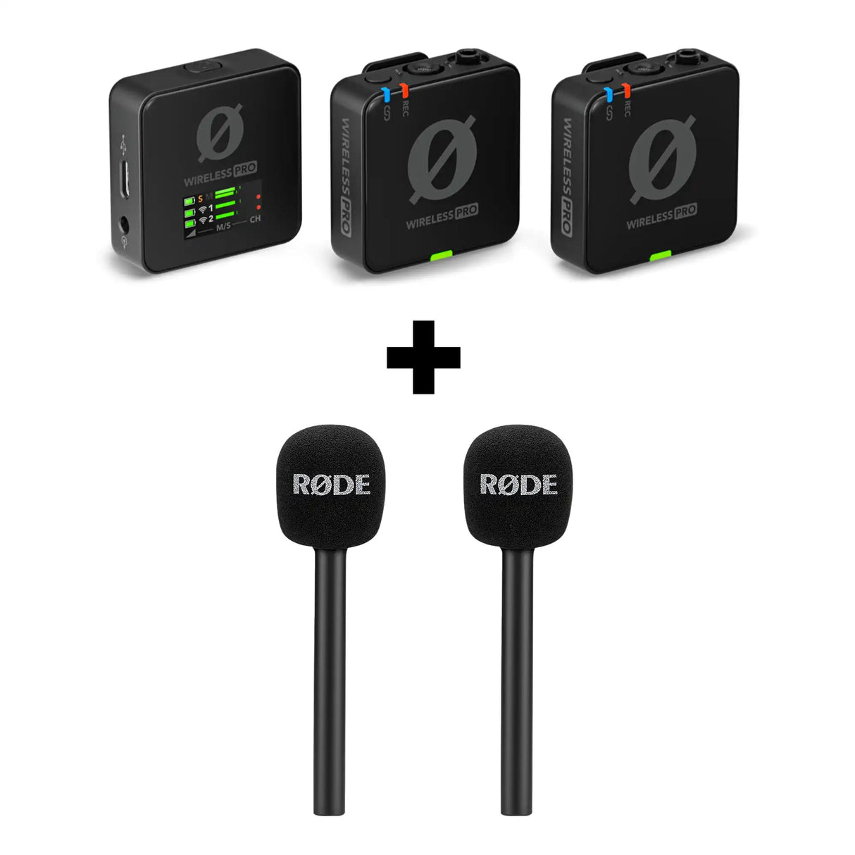 RODE Wireless PRO Clip-On Lavalier Microphone System with 2x Interview GO Adaptors 2.4 GHz