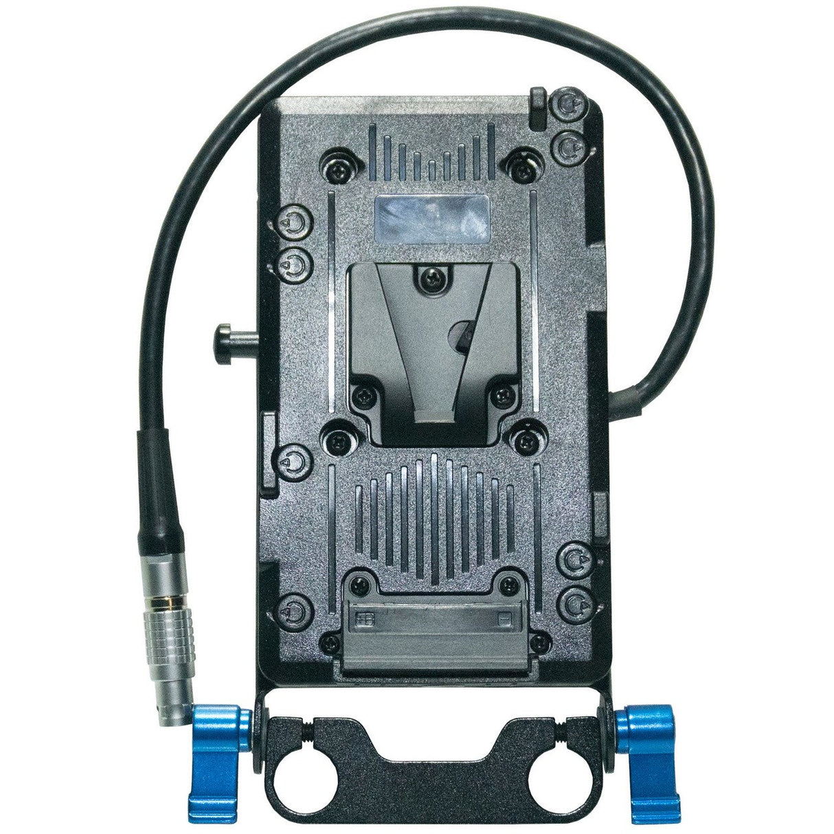 IndiPRO CPV300 V-Mount Plate to 12’’ LEMO Cable for Canon C300 Mark II with 15mm Rod System