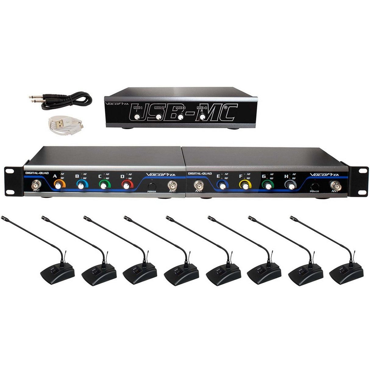 VocoPro USB-Conference-8 Wireless 8-Person Microphone/USB Interface Conferencing System 902-927.2 MHz