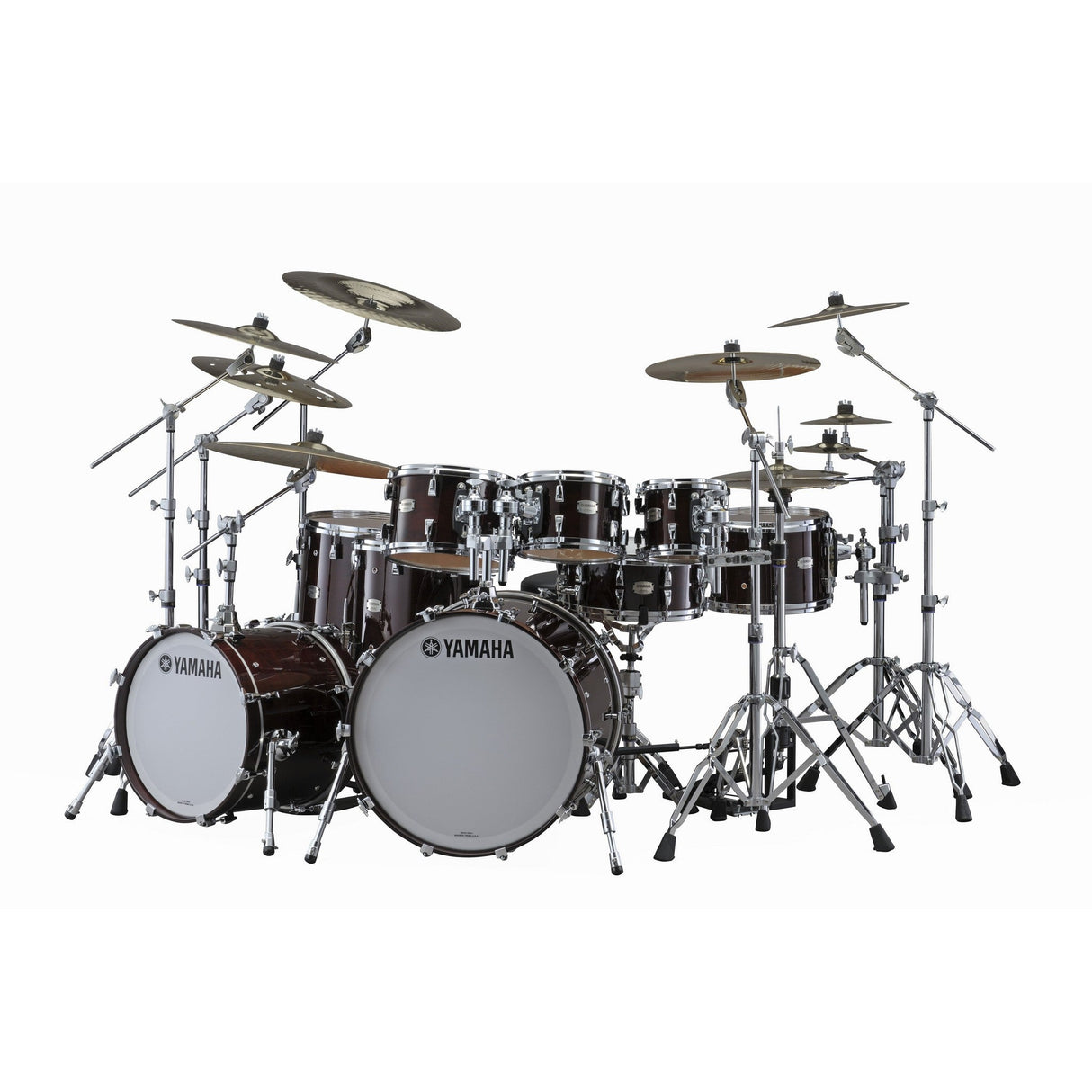 Yamaha Absolute Hybrid Maple Acoustic Multi-Piece Drum Kit - Red Autumn / 3-piece set: 1x 18’’ Bass, 1x 12’’ Tom, 1x